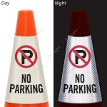 Traffic Cone Collars - No Parking Reflective Traffic Cone Sleeve